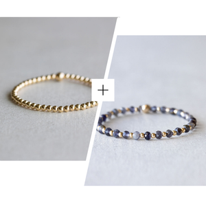 3mm + Iolite Set - Gold