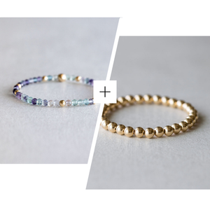 6mm + Fluorite - Gold