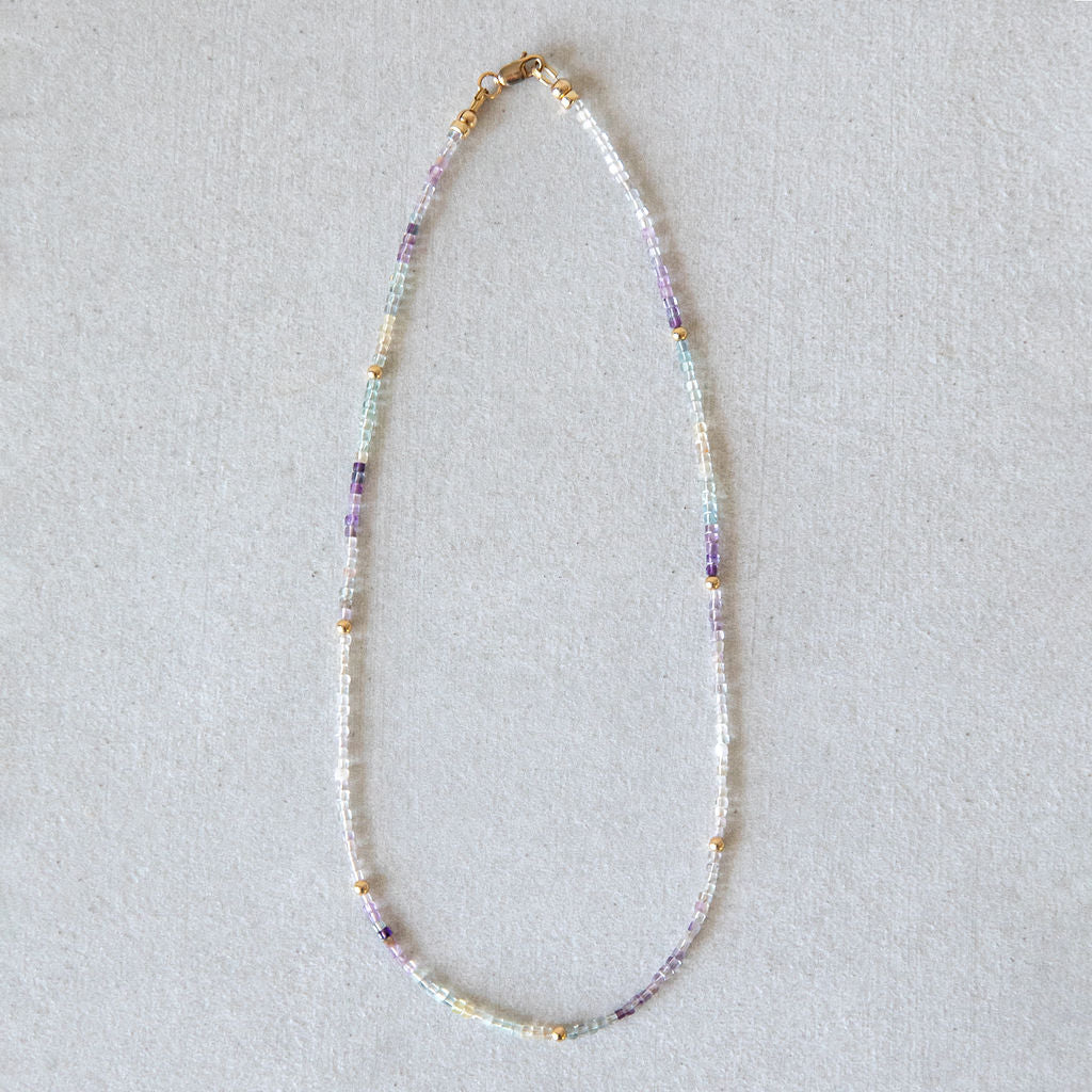 Dainty Fluorite Necklace - Gold