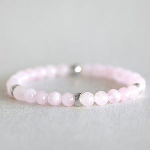 6mm Rose Quartz - Silver