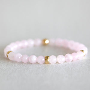 6mm Rose Quartz - Gold