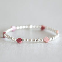 Load image into Gallery viewer, 4mm Silver Rhodonite hearts
