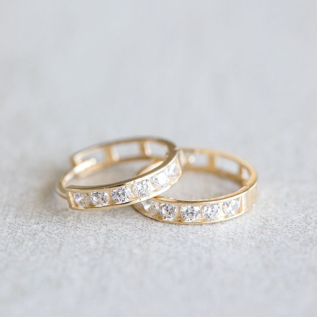 14K Gold Rosie Huggie Hoops