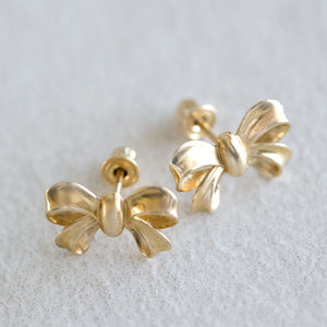 12mm 14K Bow earrings