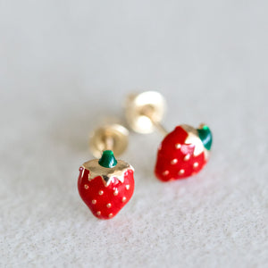 6.5mm 14K Strawberry earrings