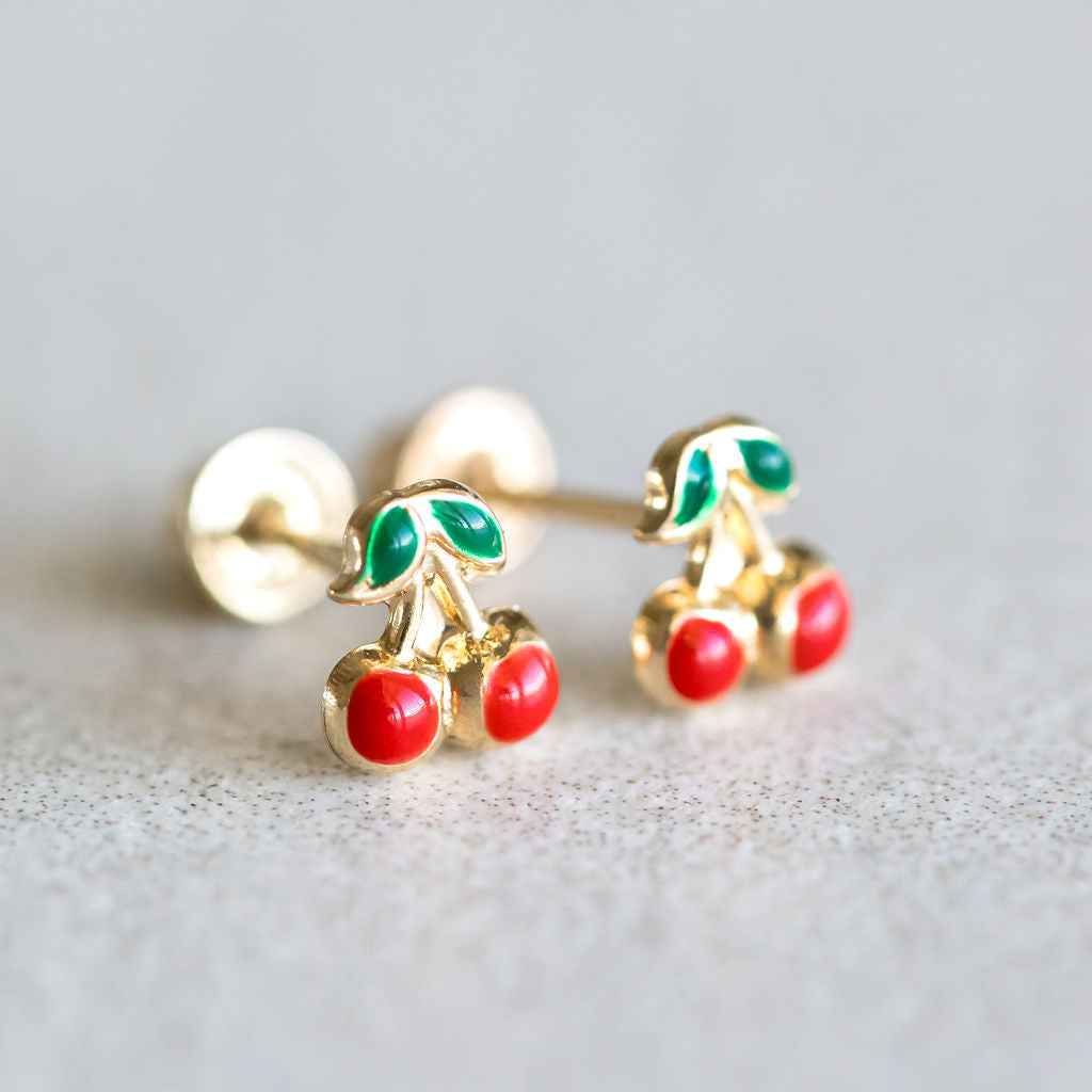 6mm 14K Cherry Earrings