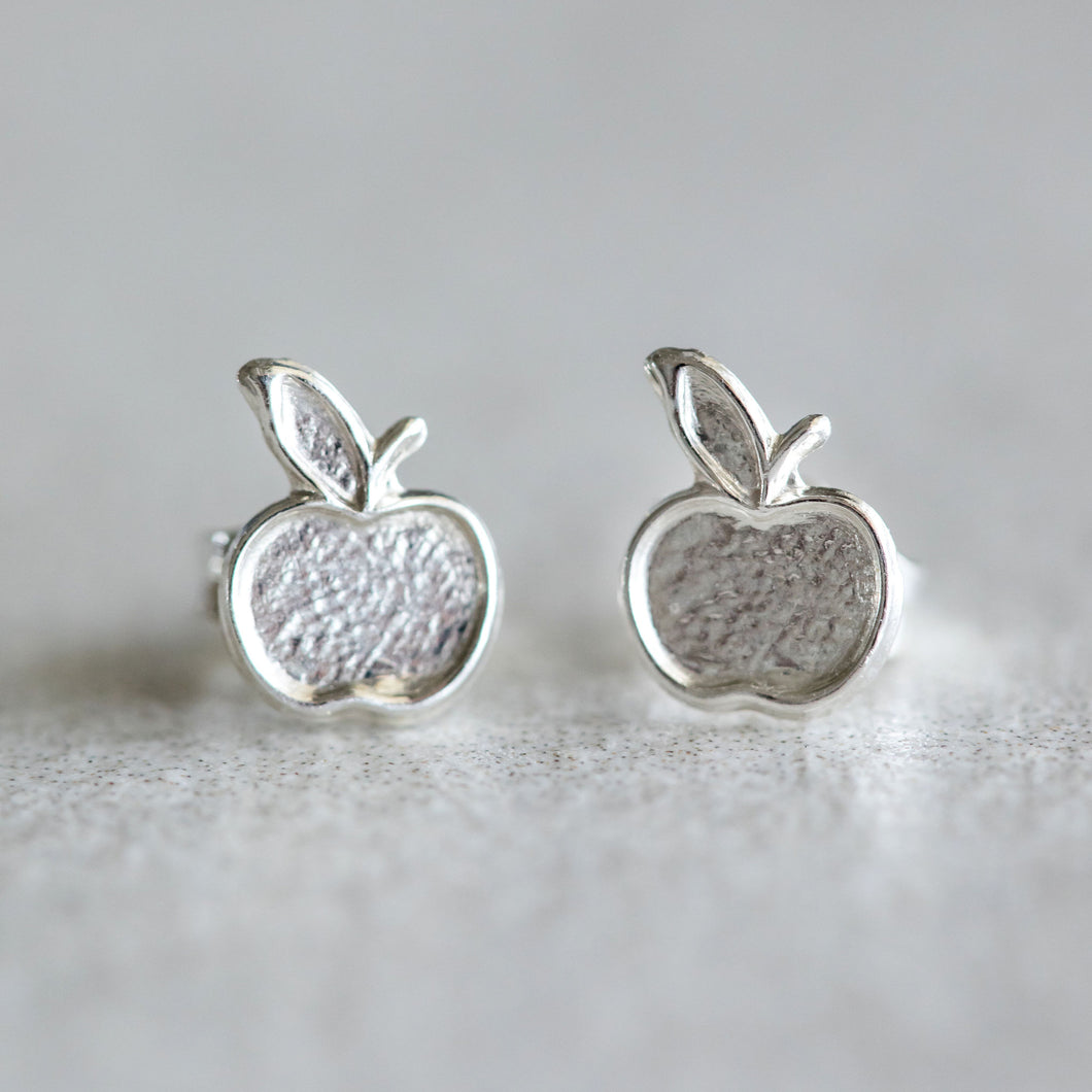 Apple Earrings - Silver